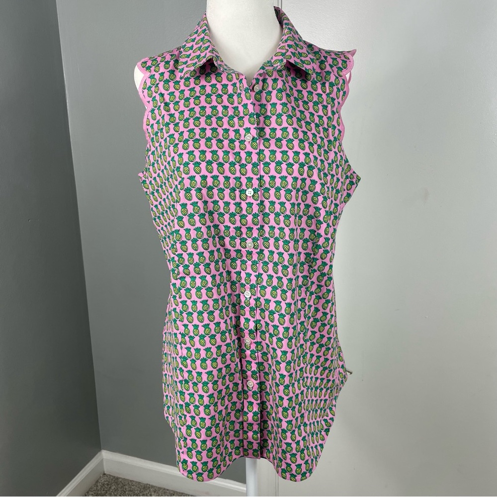 Talbots Vibrant Patterned Sleeveless Shirt